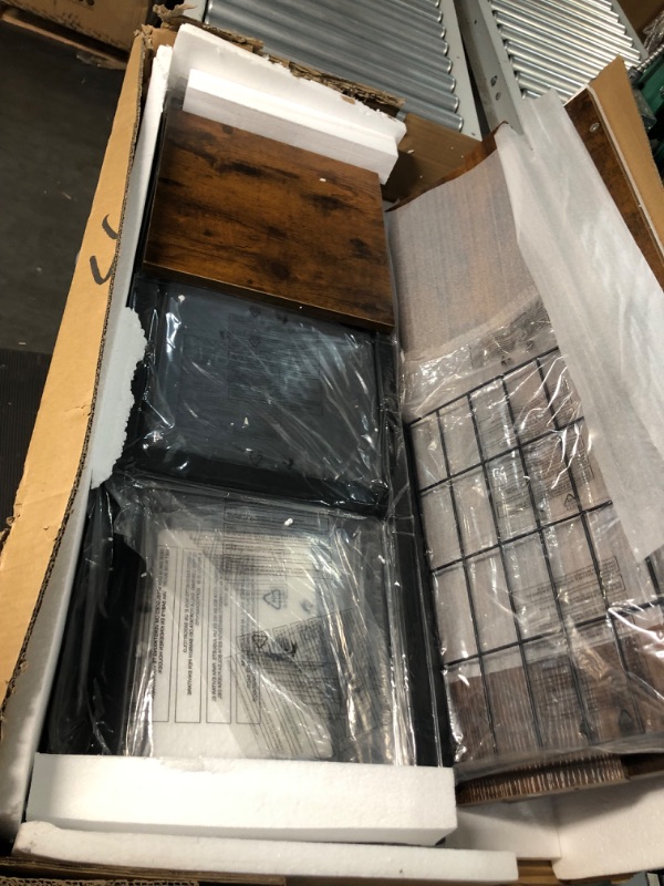 Photo 3 of HOMEKOKO Coat Rack Shoe Bench, Hall Tree Entryway with Sitting Bench, Wood Look Accent Furniture with Metal Frame, 4-in-1 Design (Rustic Brown)