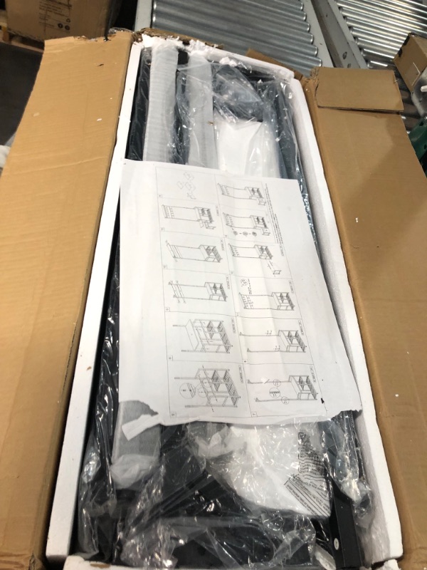 Photo 9 of HOMEKOKO Coat Rack Shoe Bench, Hall Tree Entryway with Sitting Bench, Wood Look Accent Furniture with Metal Frame, 4-in-1 Design (Rustic Brown)