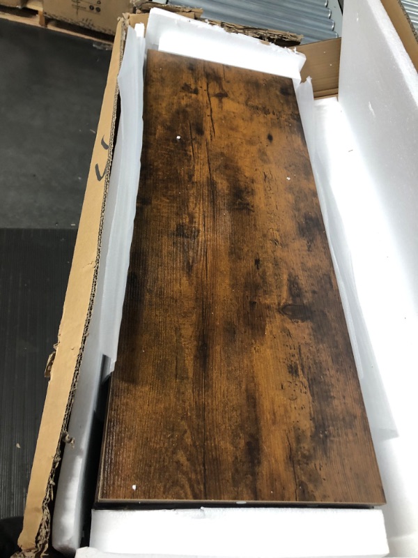 Photo 1 of HOMEKOKO Coat Rack Shoe Bench, Hall Tree Entryway with Sitting Bench, Wood Look Accent Furniture with Metal Frame, 4-in-1 Design (Rustic Brown)