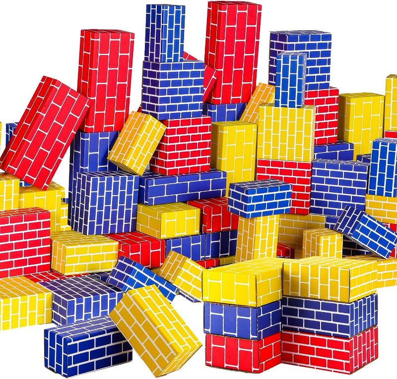 Photo 1 of DEEKIN 80 Pieces Jumbo Cardboard Building Blocks Cardboard Bricks 