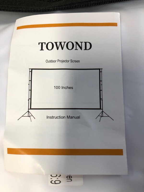 Photo 3 of Projector Screen and Stand,Towond 100 inch Indoor Outdoor Projection Screen,