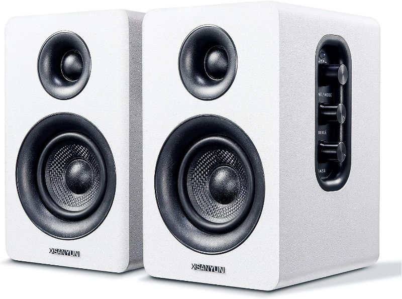 Photo 1 of UNABLE TO TEST**
Sanyun SW208 3" Active Bluetooth 5.0 Bookshelf Speakers (Pair, White)3inch Black