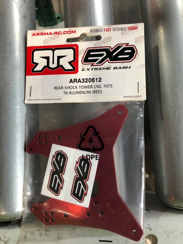 Photo 2 of ARRMA Rear Shock Tower CNC 7075 T6 Aluminum Red ARA320612 Elec Car/Truck Replacement Parts