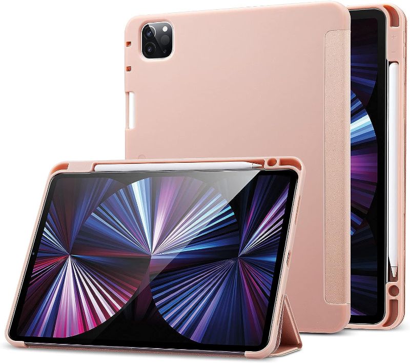 Photo 1 of ESR Case Compatible with iPad Pro 11 Inch 2021 (3rd Gen), Rose Gold Pink BUNDLE OF 2