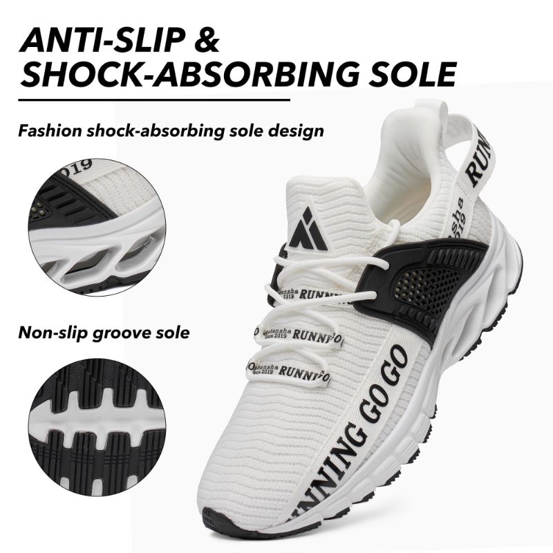 Photo 1 of Mishansha Unisex Athletic Sneakers for Women Gym Running Shoes for Men Tennis Shoe Walking Training Sport White 12 men