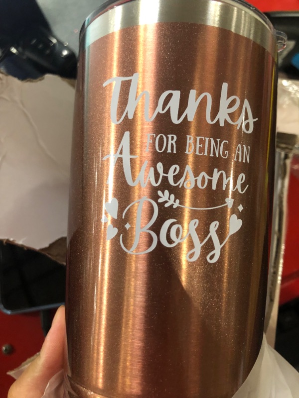 Photo 1 of  Boss Gifts for Women Men Tumbler, Boss Coffee Tumbler Mug, 20 oz Double Wall Vacuum Boss Stainless Steel Travel Mug Rose Gold