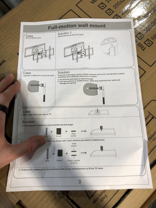 Photo 2 of Mounting Dream Long Arm TV Wall Mount for Most 42-90 Inch TV, 40 Inch Long Extension TV Mount Swivel and Tilt, Full Motion TV Mount Fits Max VESA 800x400mm, 150 lbs. Loading, 16”,18”, 24” Studs