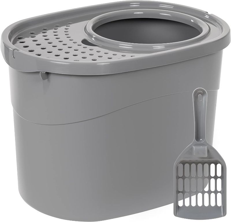 Photo 1 of 
Amazon Basics Top Entry Cat Litter Box W/ SCOOP