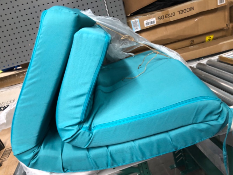 Photo 7 of  Outdoor Bench Cushion 80 inch, Patio Bench Cushion Indoor, Patio Furniture Chair Cushion Bench Pad, Porch Swing Cushion with Ties, Bay Window Seat Sofa Garden Replacement Loveseat Cushion 80 x 24 Inch Peacock Blue