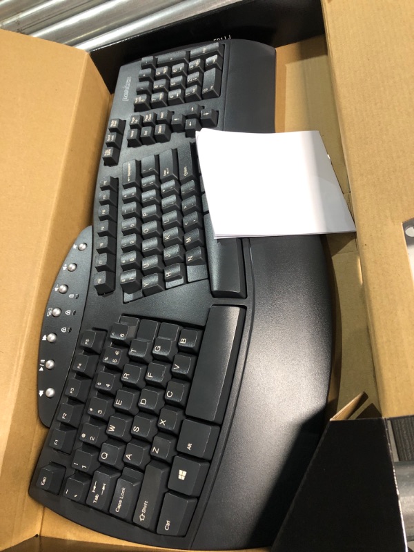 Photo 2 of Perixx Periboard-612 Wireless Ergonomic Split Keyboard with Dual Mode 2.4G and Bluetooth Feature, Compatible with Windows 10 and Mac OS X System, Black, US English Layout, (11354) Wireless Black Keyboard