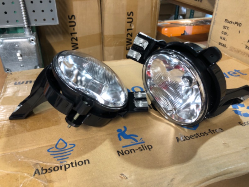 Photo 2 of A ABIGAIL Driving Fog Lights Lamps Replacement for 2002 2003 2004 2005 2006 2007 2008 Dodge Ram 1500 2500 3500 Pickup Truck 55077475AE 55077474AE Without Black Bezel