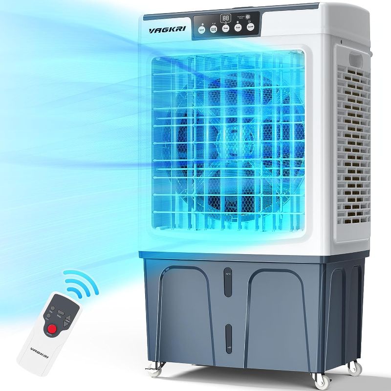 Photo 1 of Evaporative Cooler, VAGKRI 2100CFM Air Cooler, 120°Oscillation Swamp Cooler with Remote 