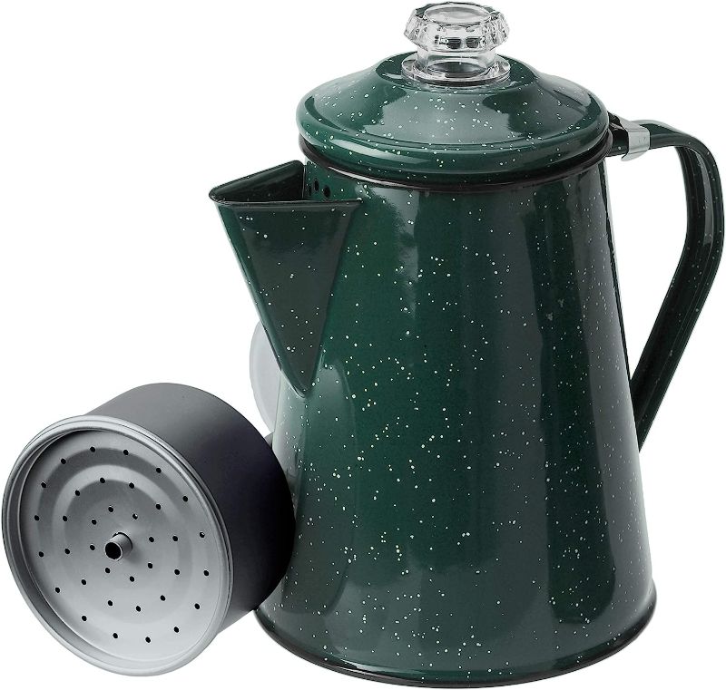 Photo 1 of 
GSI Outdoors Percolator Coffee Pot | Enamelware Campfire Coffee Boiler Kettle for Outdoor Camping ( BLUE ) 