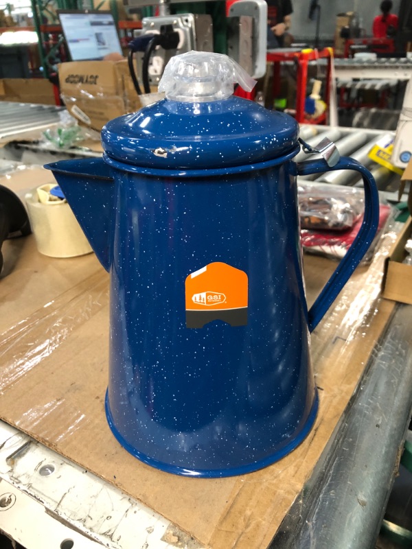 Photo 3 of 
GSI Outdoors Percolator Coffee Pot | Enamelware Campfire Coffee Boiler Kettle for Outdoor Camping ( BLUE ) 