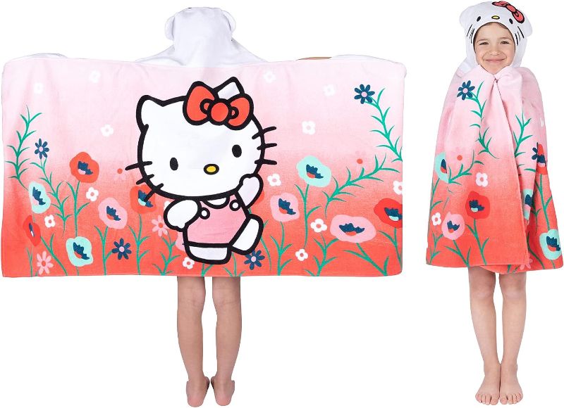 Photo 1 of 
Hello Kitty Bath/Pool/Beach Soft Cotton Terry Hooded Towel Wrap, 24 in x 50 in, By Franco Kids