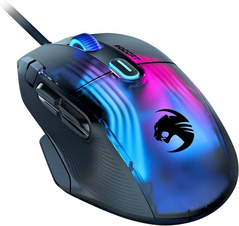 Photo 1 of 
ROCCAT Kone XP PC Gaming Mouse with 3D AIMO RGB Lighting, 19K DPI Optical Sensor, 4D Krystal Scroll Wheel, Multi-Button Design, Wired Computer Mouse – Black