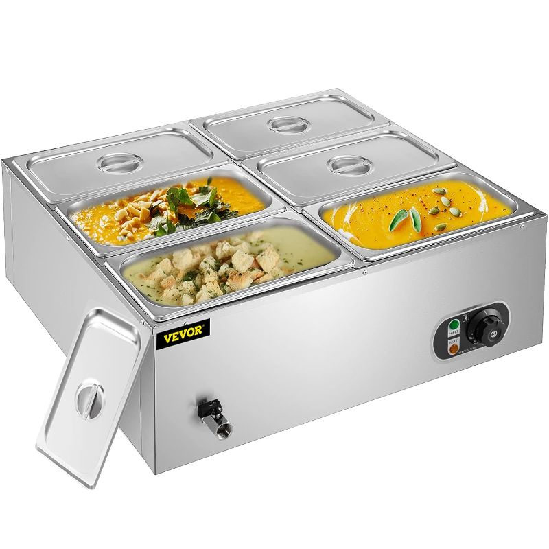 Photo 1 of 
VEVOR 110V 6-Pan Commercial Food Warmer