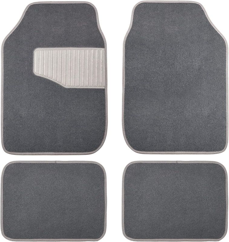 Photo 1 of 
Amazon Basics Universal Fit All-Weather Heavy-Duty Carpet Floor Mats Cars - 4-Piece, Gray