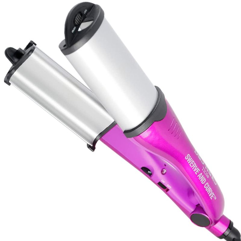 Photo 1 of Bed Head Swerve Curve Hair Waver and Wand | 2 Tools in 1, Beachy Waves, Tousled Curls