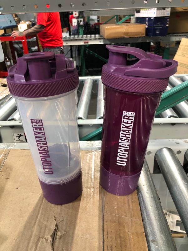 Photo 1 of 
Utopia Home 2-Pack Shaker Bottle - 24 Ounce Protein Shaker Bottle for Pre & Post workout with Twist and Lock Protein Box Storage 