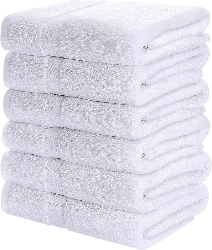 Photo 1 of *USED* Utopia Towels 6 Pack Medium Bath Towel Set, 100% Ring Spun Cotton (24 x 48 Inches) Lightweight and Highly Absorbent Quick Drying Towels, Premium Towels for Hotel, Spa and Bathroom (White)
