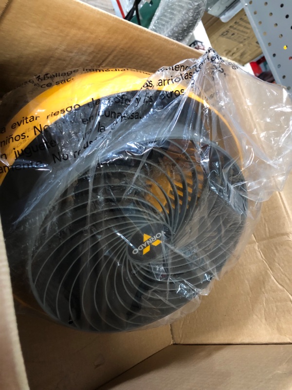 Photo 2 of **UNABLE TO TEST**
Vornado 293 Large Heavy Duty Air Circulator Shop Fan, 3-Speed Floor Fan, Adjustable Head, Easy-Clean Grill, Yellow, 16 In.
