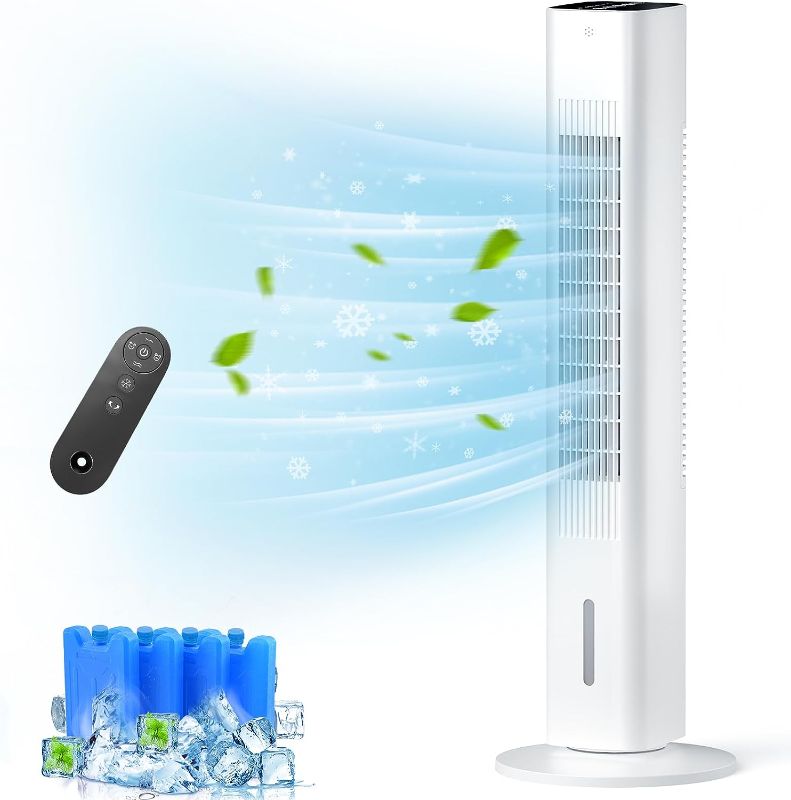 Photo 1 of **SEE NOTES/FOR PARTS ONLY**
Cozzyben Air Conditioner no Window 35" Ice Tower Fan Blow Cold Air Ductless Evaporative Swamp Cooler Ventless Portable Standing Ac Unit with Water Tank, Ice Packs for Room Bedroom Indoor Home
