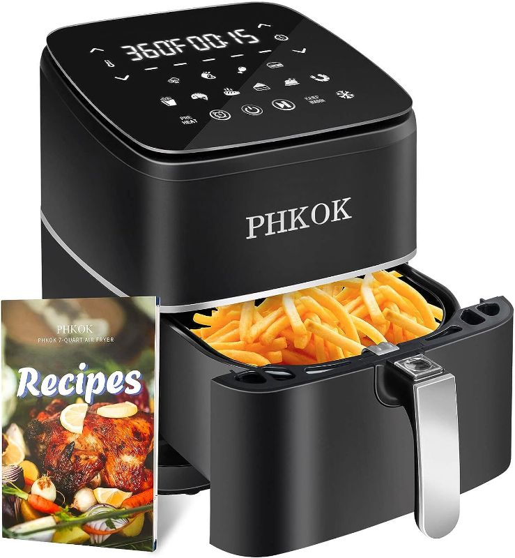 Photo 1 of **SEE NOTES/FOR PARTS**
PHKOK 7 Quarts Air Fryer, 1700W 360°Large Electric Hot Oilless Oven Cooker with 2-24 HRS Appointment Function,14-in-1 Airfryer with LED Digital Touchscreen, Nonstick Air frier Cookers, Recipes Included
