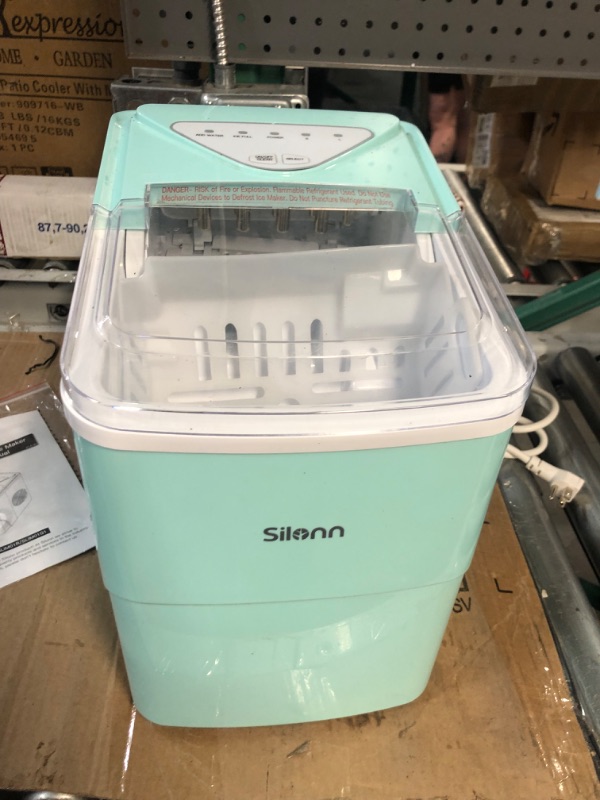 Photo 3 of **SEE NOTES**
Silonn Ice Makers Countertop, 9 Cubes Ready in 6 Mins, 26lbs in 24Hrs, Self-Cleaning Ice Machine with Ice Scoop and Basket, Green 