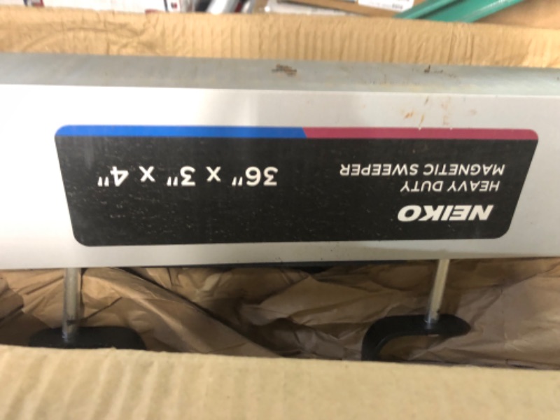 Photo 3 of **SEE NOTES**
NEIKO 53418A 36-Inch Magnetic Pickup Sweeper with Wheels, Adjustable Handle, and Floor Magnet, Heavy-Duty Magnet to Pick Up Nails, 30-Pound Capacity 36" Wide Magnet Sweeper