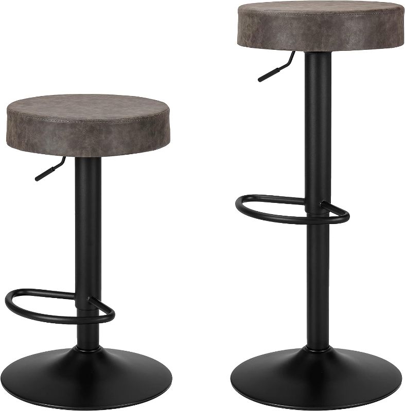 Photo 1 of 
Finnhomy Bar Stools Set of 2 Counter Height, Swivel Barstools with Footrest and Backless Round