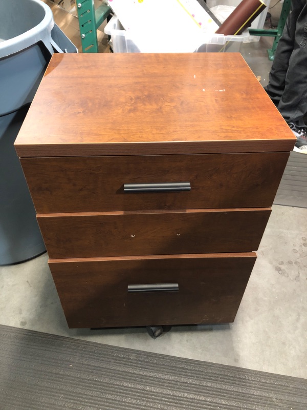 Photo 1 of DEVAISE 3 Drawer Lateral File Cabinet Under Desk, Wood Filing Cabinet for Letter/A4/Legal Size, Walnut