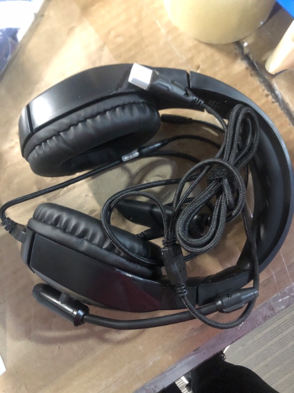 Photo 2 of five below Bugha Exclusive LED Gaming Headset w/Boom mic, 3.5mm aux-in + PC Connector, Black