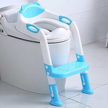 Photo 1 of Fedicelly Potty Training Seat Step Stool Ladder Toddlers,Potty Training Toilet Seat Kids ,Toilet Training Potty Chair for Boys Girls (Sky Blue)