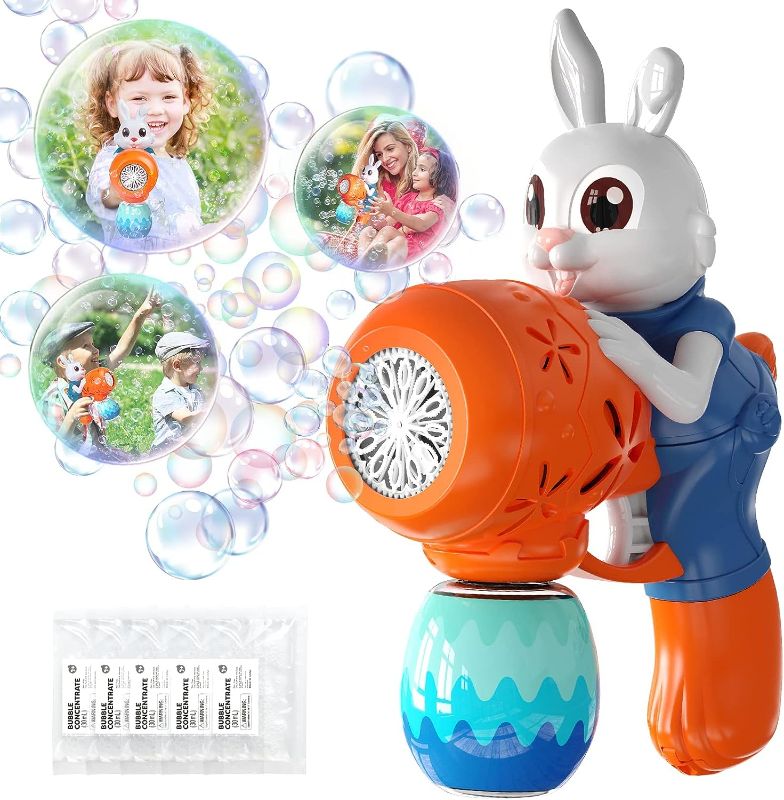 Photo 1 of Aliex Bubble Machine Gun Automatic Bubble Gun for Kids Bubble Blower Maker with 5 Bubble Solution Bubble Blaster Party Favors Summer Outdoor Toys Birthday Gifts for Boys Girls