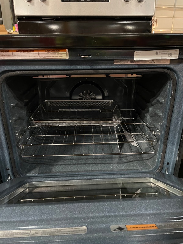 Photo 12 of **DAMAGED, BENT DRAWER, GLASS FALLING OUT OF FRAME, SEE PHOTOS** Whirlpool 30-in Self-Cleaning Air Fry Convection Oven Freestanding Electric Range