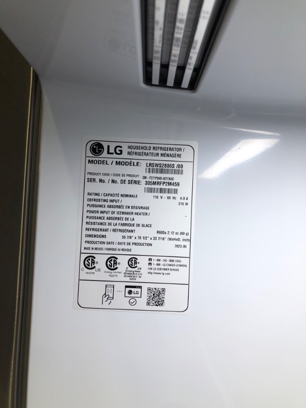 Photo 9 of LG 28 cu.ft. Side-by-Side Refrigerator