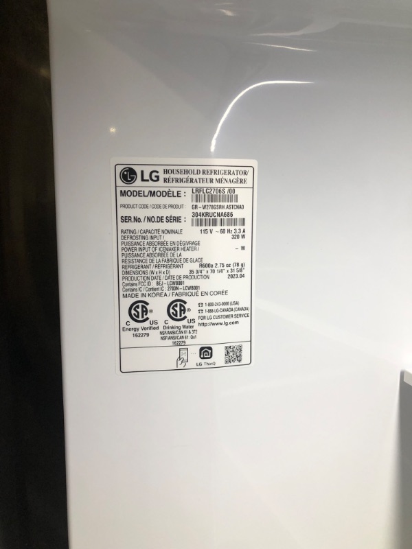 Photo 12 of LG 27 cu. ft. French Door Refrigerator