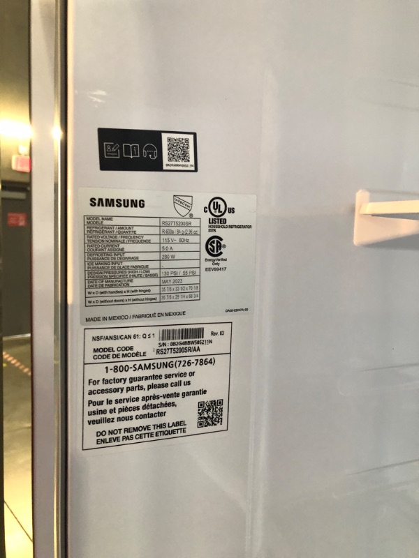 Photo 10 of Samsung 27.4 cu. ft. Side-by-Side Refrigerator