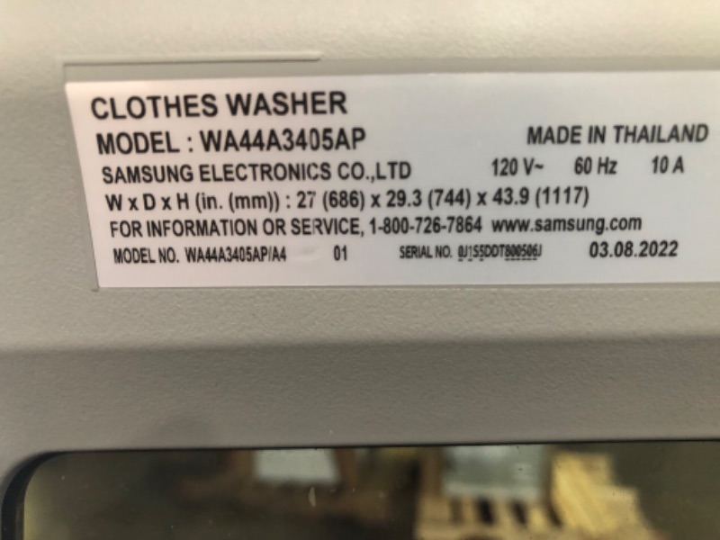Photo 6 of Samsung 4.4-cu ft High Efficiency Agitator Top-Load Washer (Platinum)