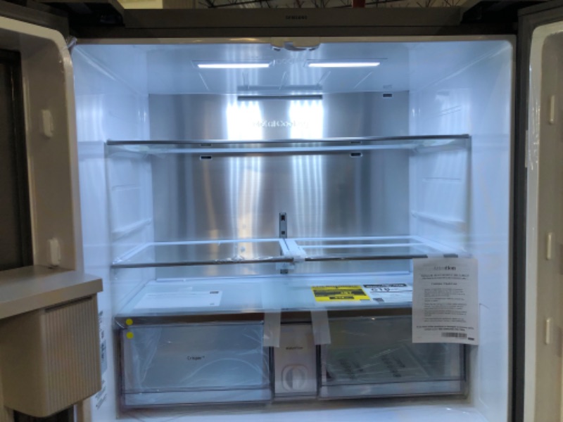 Photo 5 of Samsung French Door Refrigerator (23 cu. ft.) – with Screen Panel in White Glass