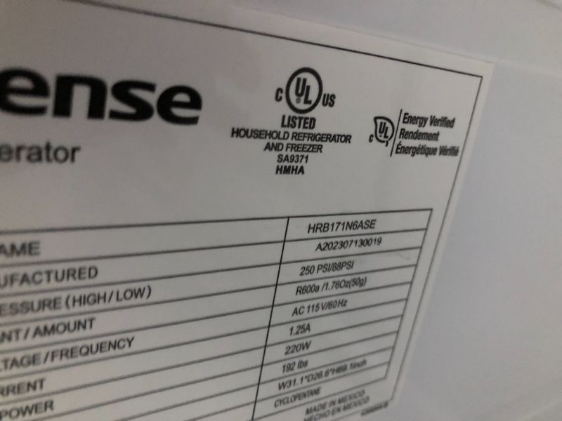 Photo 7 of ***NONFUNCTIONAL - SEE NOTES***
HISENSE 17.2-cu ft Counter-depth Bottom-Freezer Refrigerator