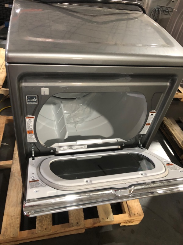 Photo 3 of Whirlpool Smart Capable 7.4-cu ft Steam Cycle Smart Electric Dryer (Chrome Shadow) ENERGY STAR MODEL #:WED8127LC SERIAL #: B08AG8DW326235J