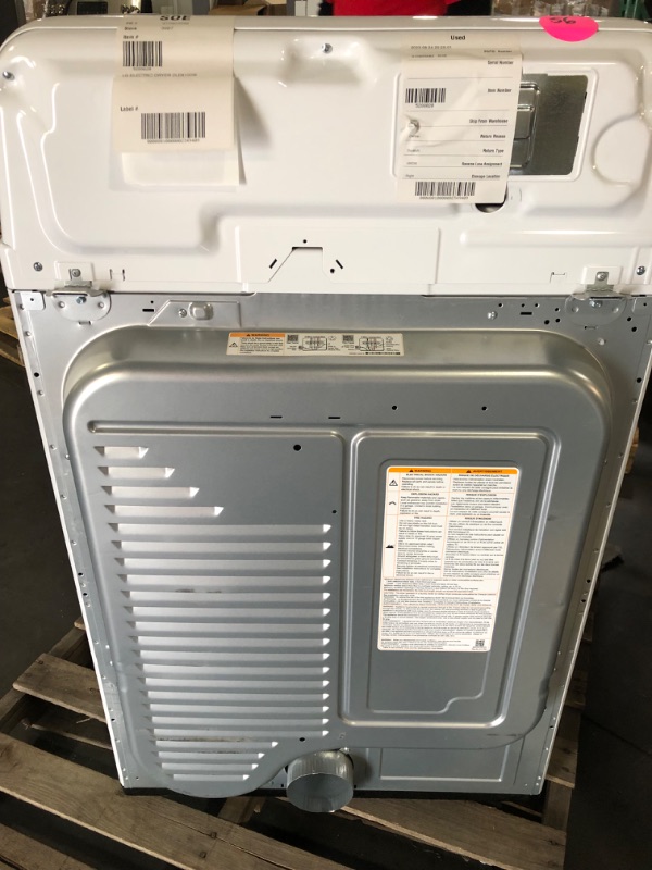 Photo 12 of 7.3 cu. ft. Ultra Large Capacity Rear Control Electric Energy Star Dryer with Sensor Dry MODEL #: DLE6100W SERIAL #: 306KWWZ4U289