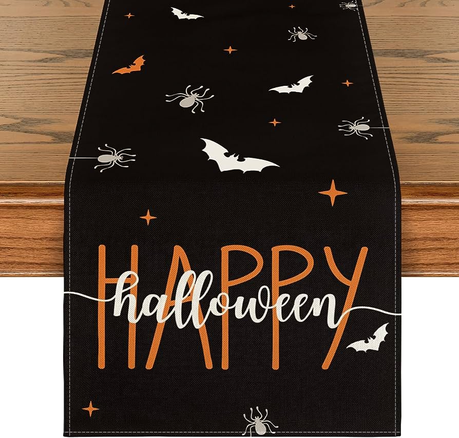 Photo 1 of *STOCK PHOTO FOR REFERENCE* ASSORTED BANNER + Black Bat Table Runner 13 x 72 Inch