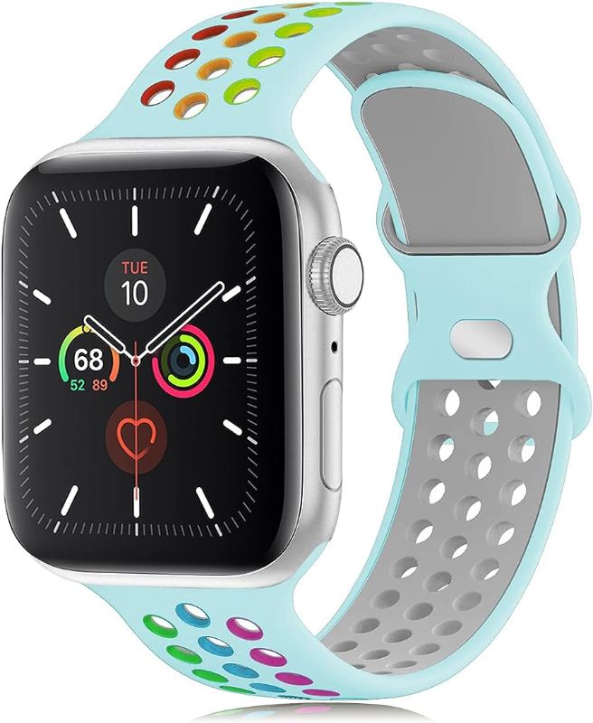 Photo 1 of 2PK Sport Silicone Bands Compatible with Apple Watch Band