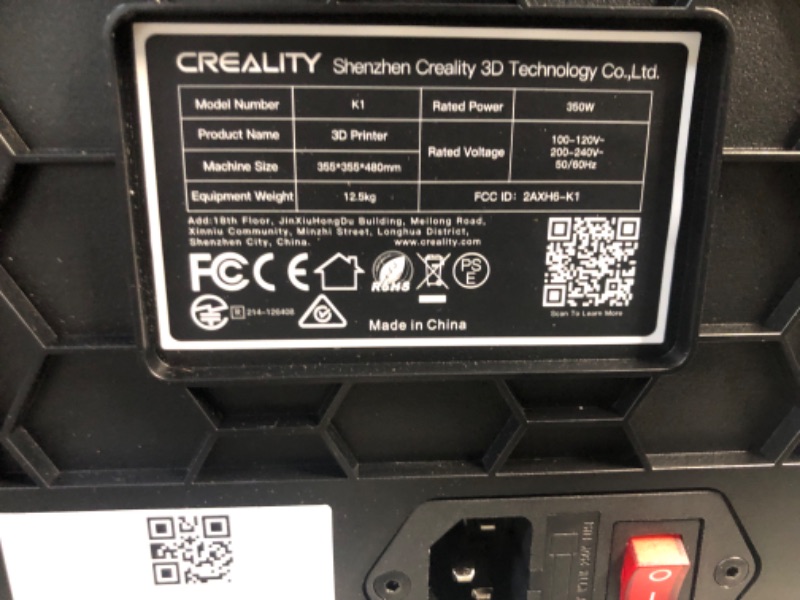 Photo 7 of Official Creality K1 3D Printer - 600 mm/s High-Speed, Upgraded 0.1 mm Smooth Detail, Auto Leveling, Dual Fans Cooler, Straight Out of The Box for Beginners, Printing Size 8.66x8.66x9.84 inch unable to test