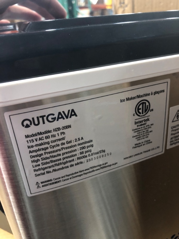 Photo 4 of [FOR PARTS]
OUTGAVA Nugget Ice Maker Countertop Compact Silver