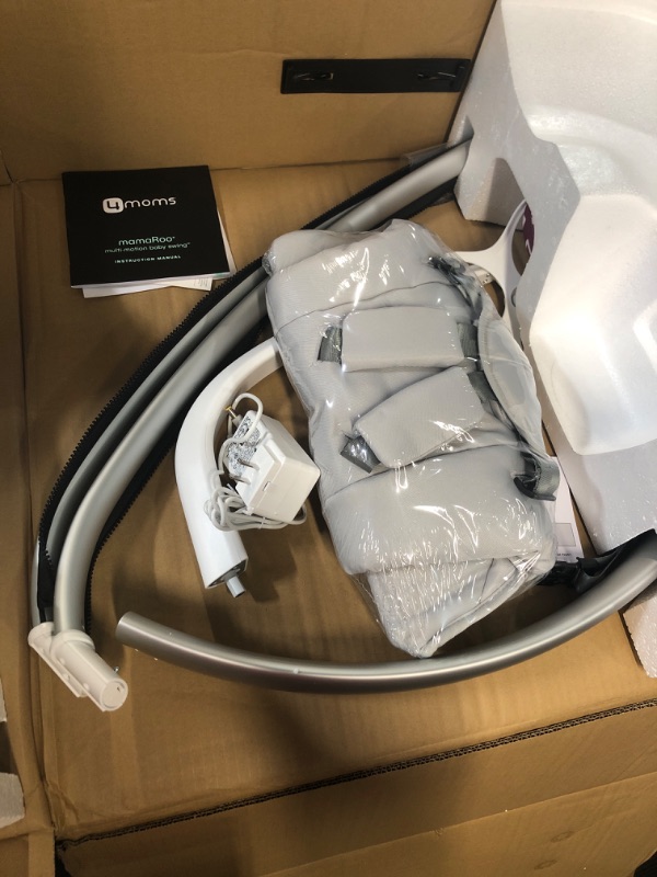 Photo 1 of 4moms MamaRoo Multi-Motion Baby Swing, Bluetooth Baby Swing with 5 Unique Motions, Grey