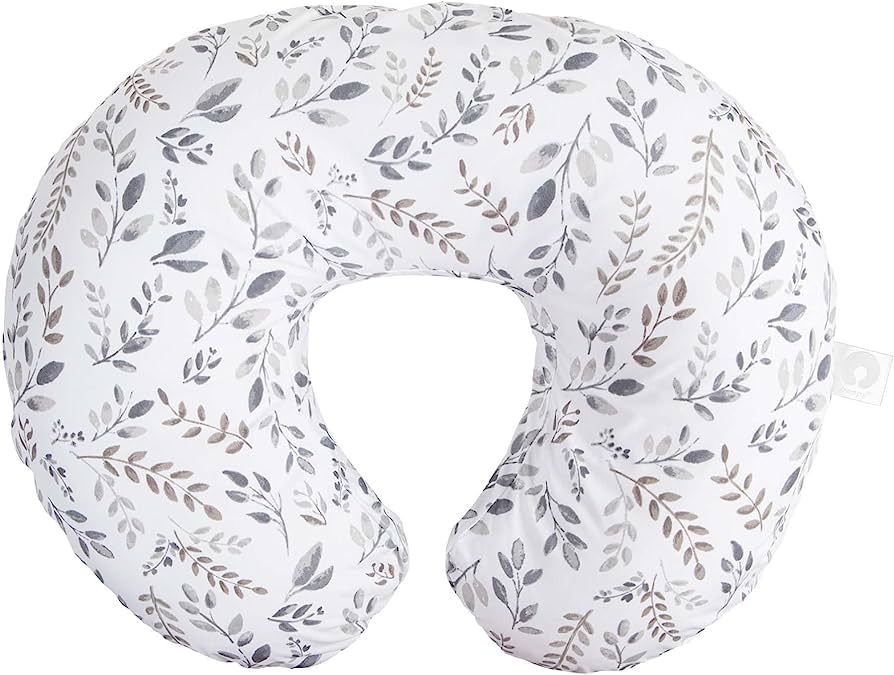 Photo 1 of Boppy Nursing Pillow Original Support, Gray Taupe Leaves, Ergonomic